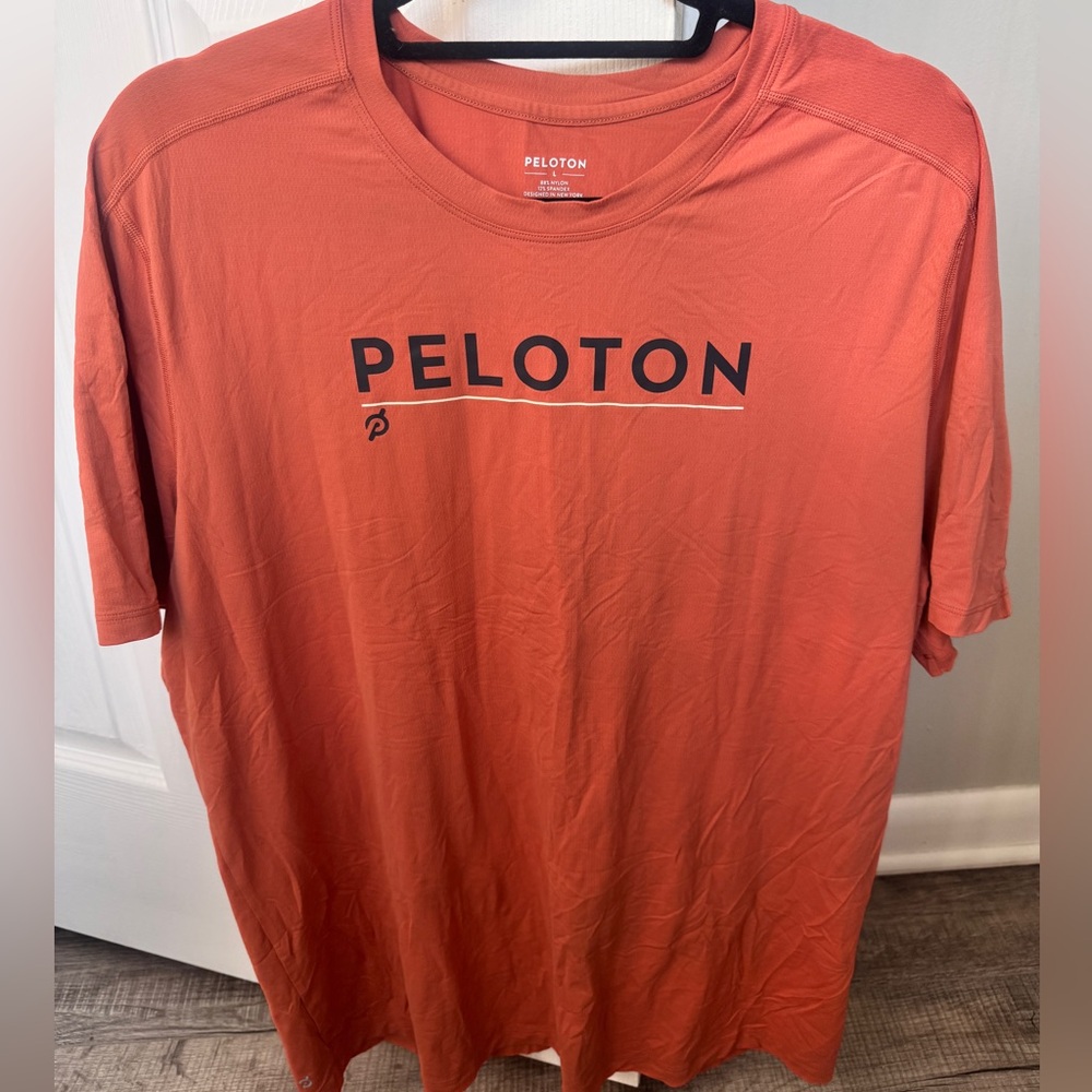 Peloton sport-moisture wick t shirt, Orange-Large